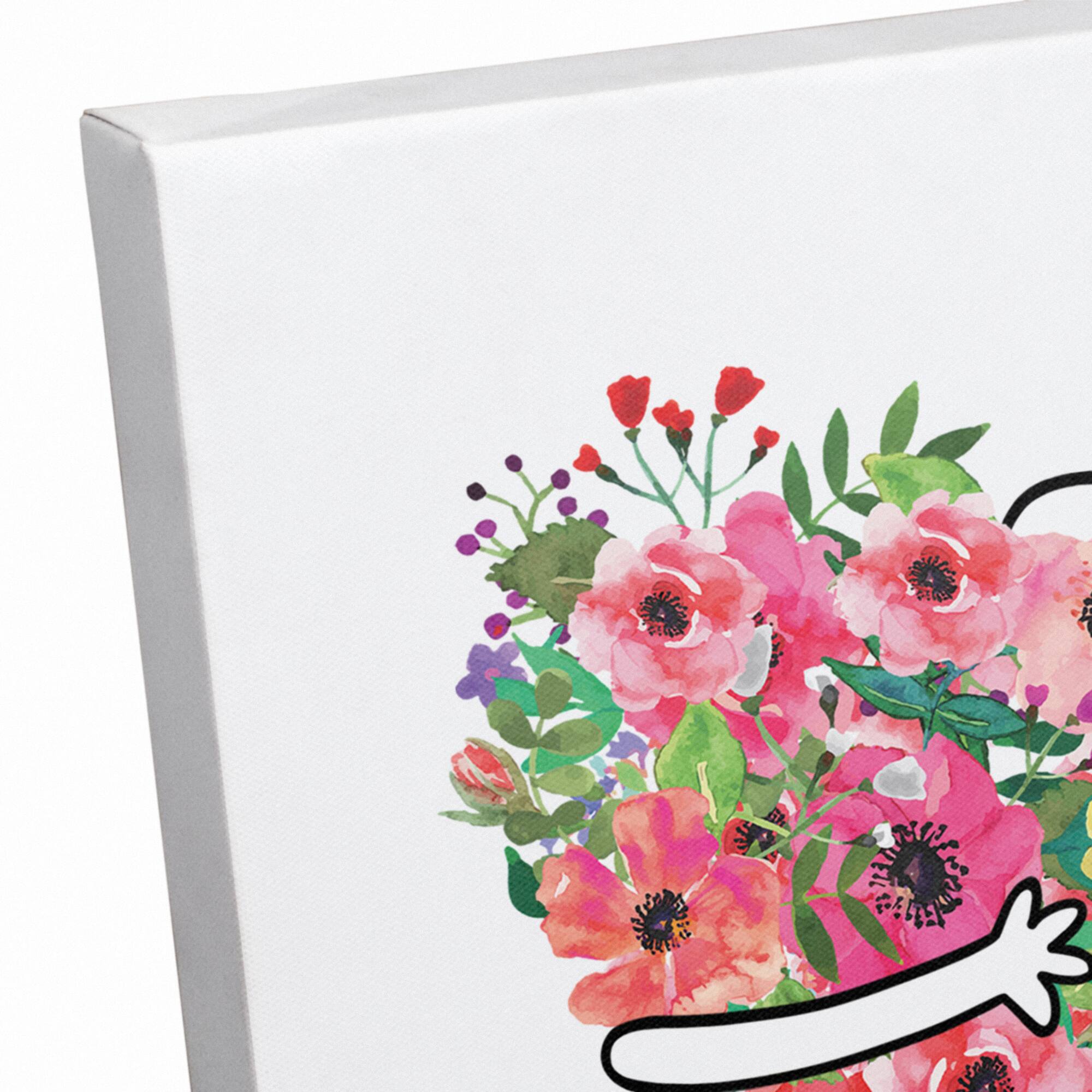 Special Delivery Heart Flower Bouquet Canvas Wall Art